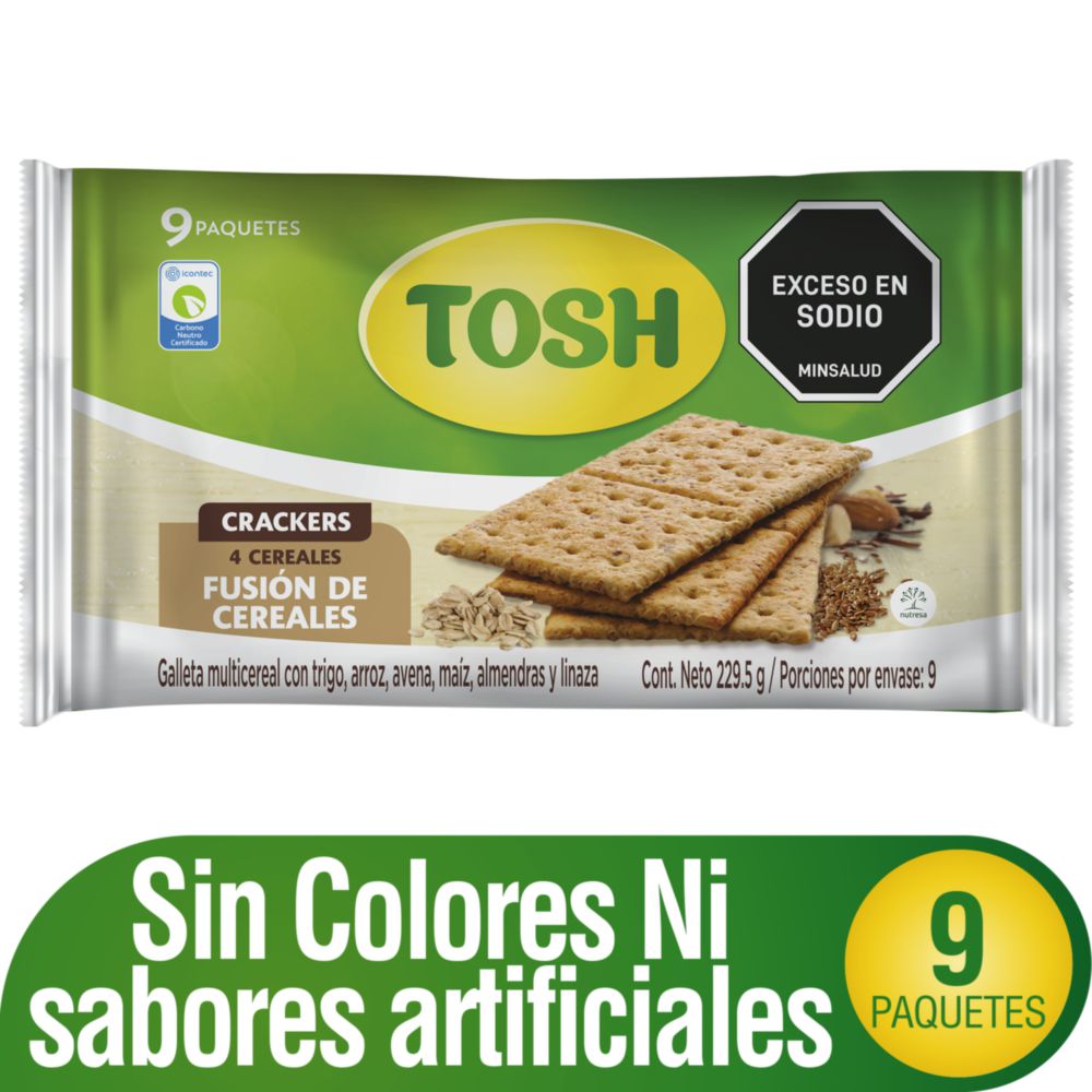 Galletas TOSH crackers fusión de cereales x9und (229.5  gr) img #1