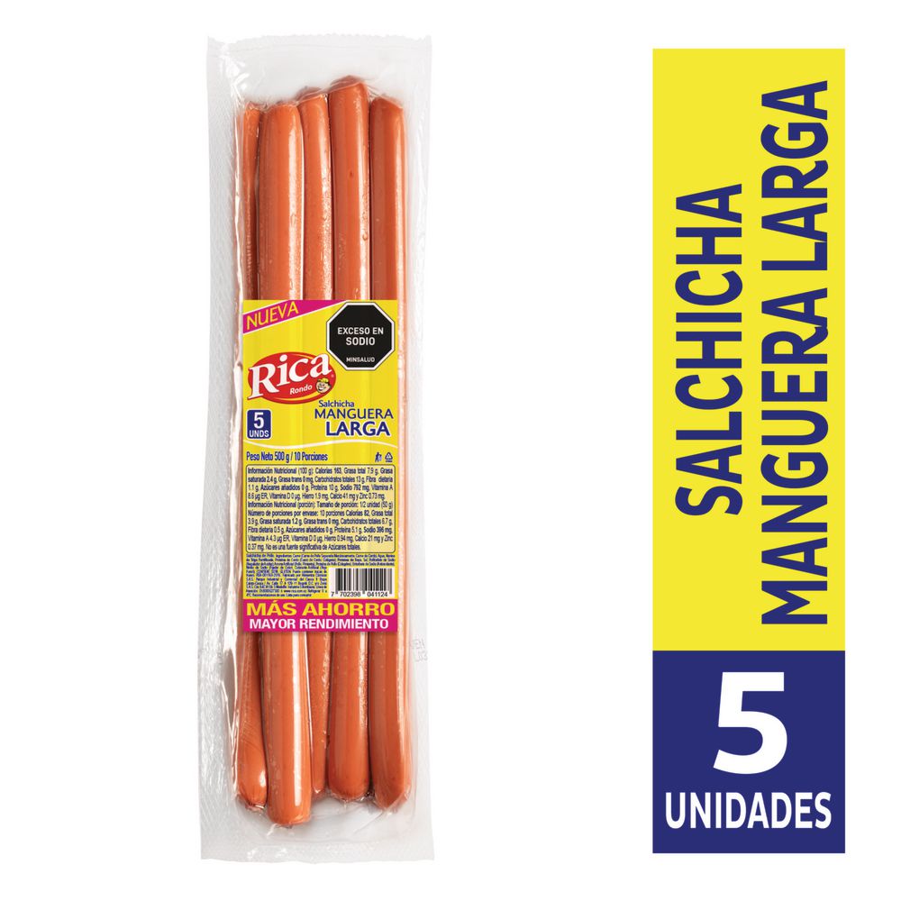 Salchicha RICA manguera x5und (500  gr) img #1