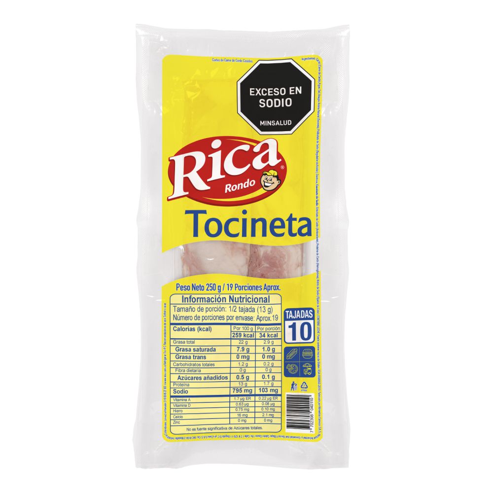 Tocineta RICA porcionada (250  gr) img #1