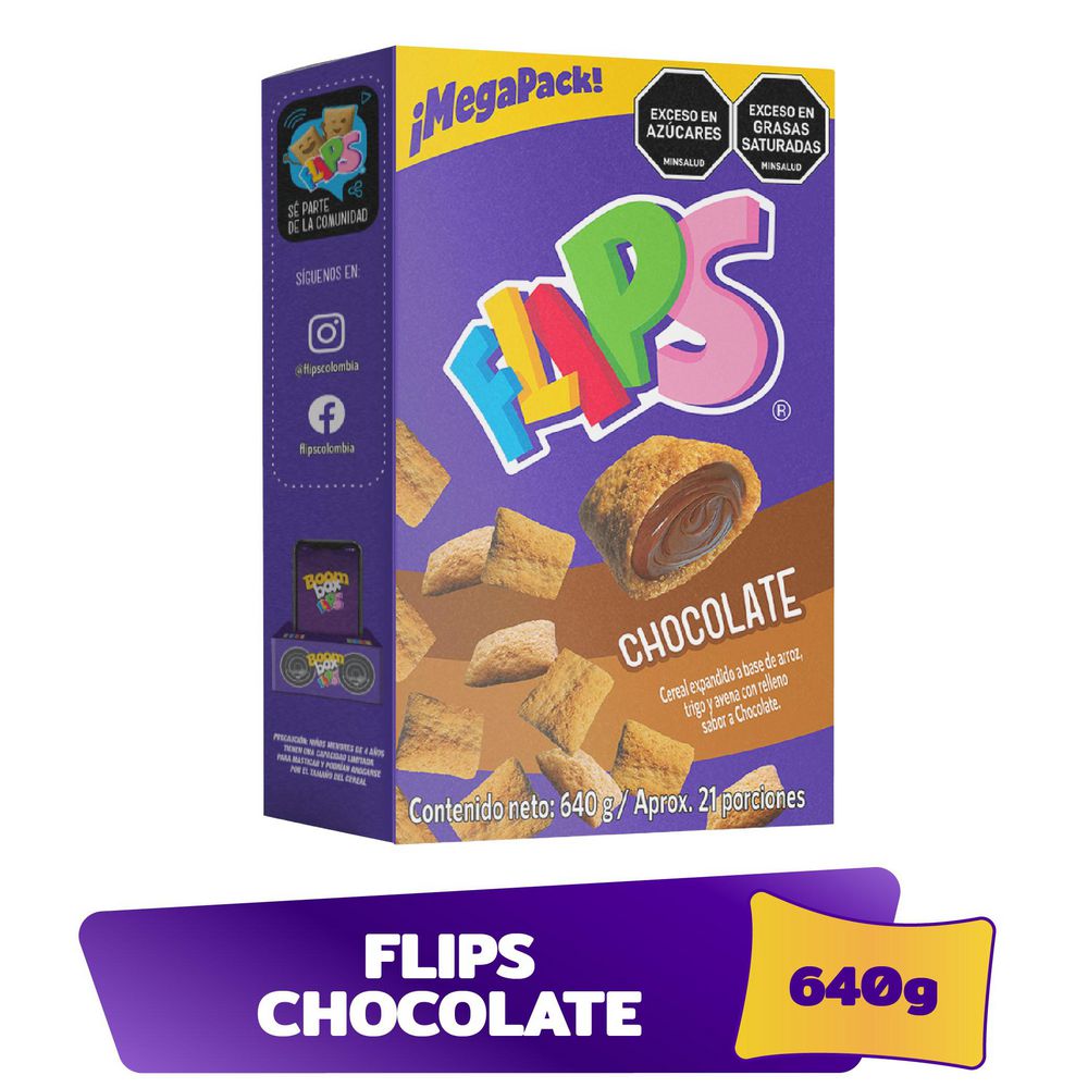 Cereal FLIPS relleno chocolate (640  gr) img #1