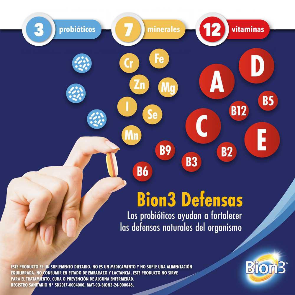 Defensas multivitamínicos BION 3 con minerales y probióticos (30  und) img #2