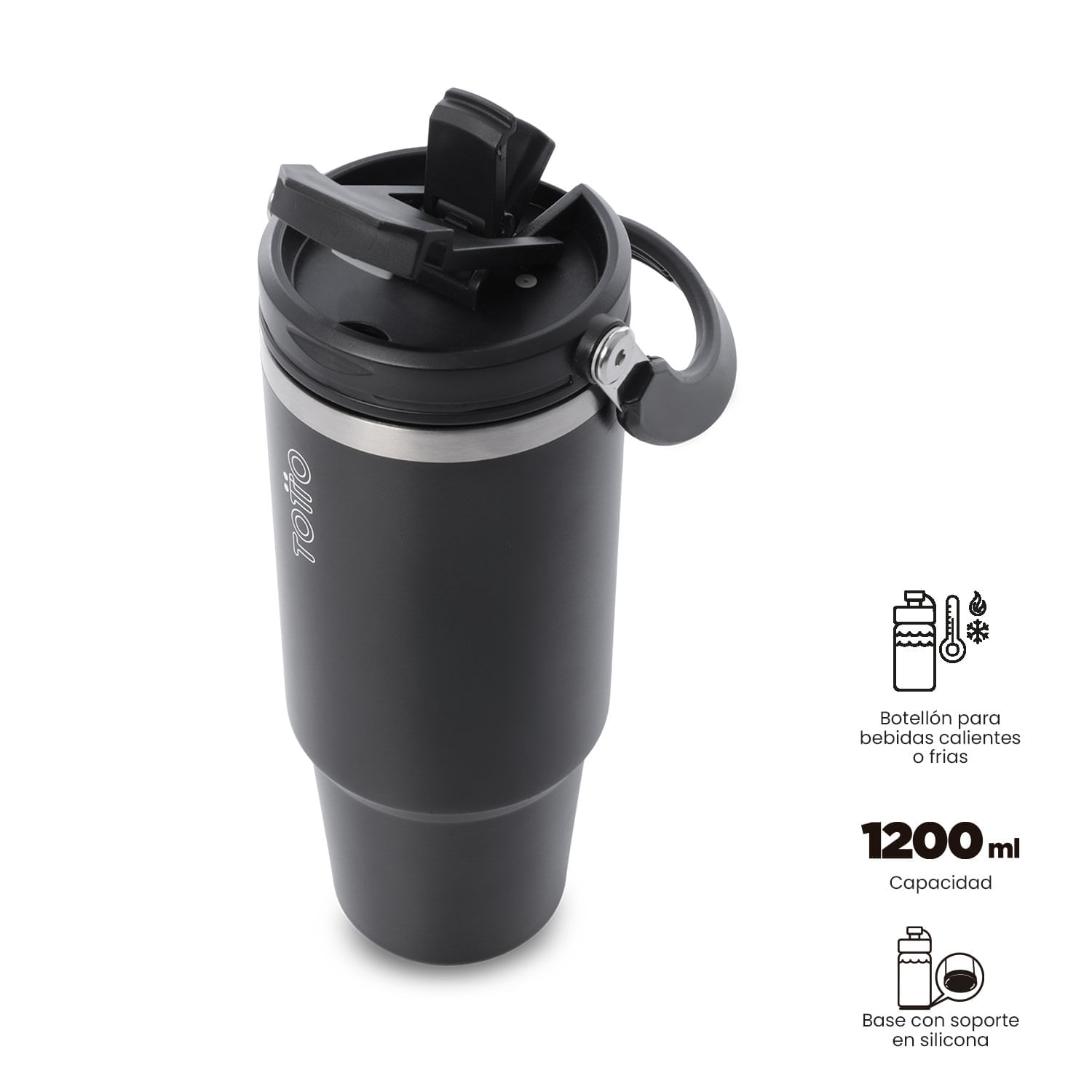 Termo para agua Matt 1200 ml Color Negro img #2