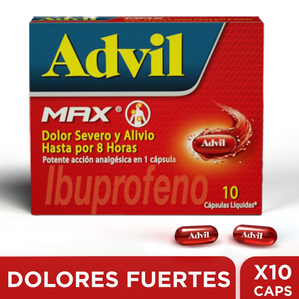 Cápsulas ADVIL ibuprofeno max dolores fuertes (10  und) img #1