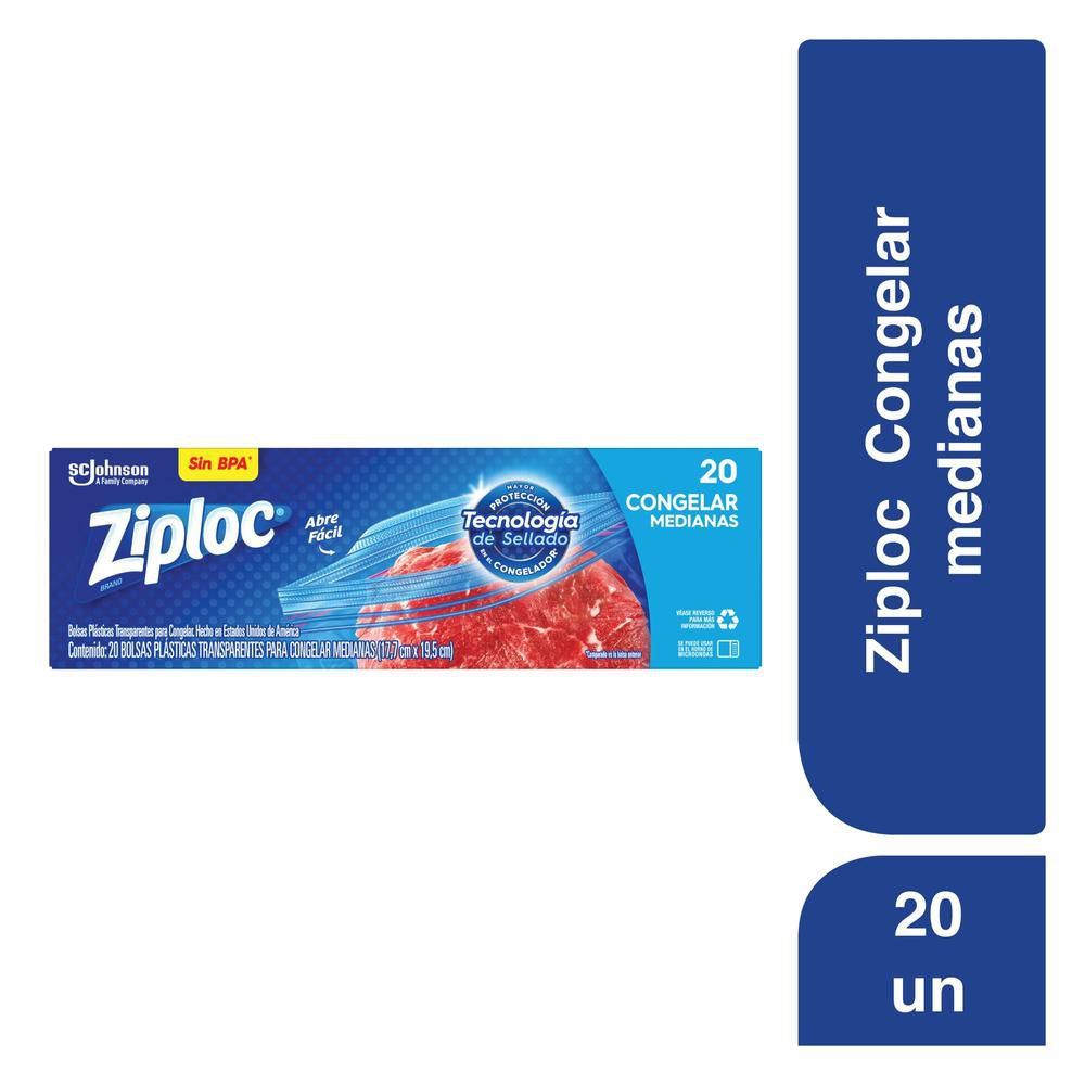 Bolsa práctica ZIPLOC congelar abre fácil 17,7x19,5 cm img #1