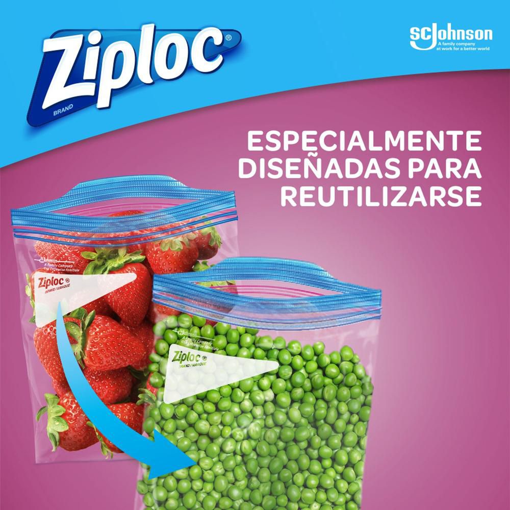 Bolsa práctica ZIPLOC congelar abre fácil 17,7x19,5 cm img #3