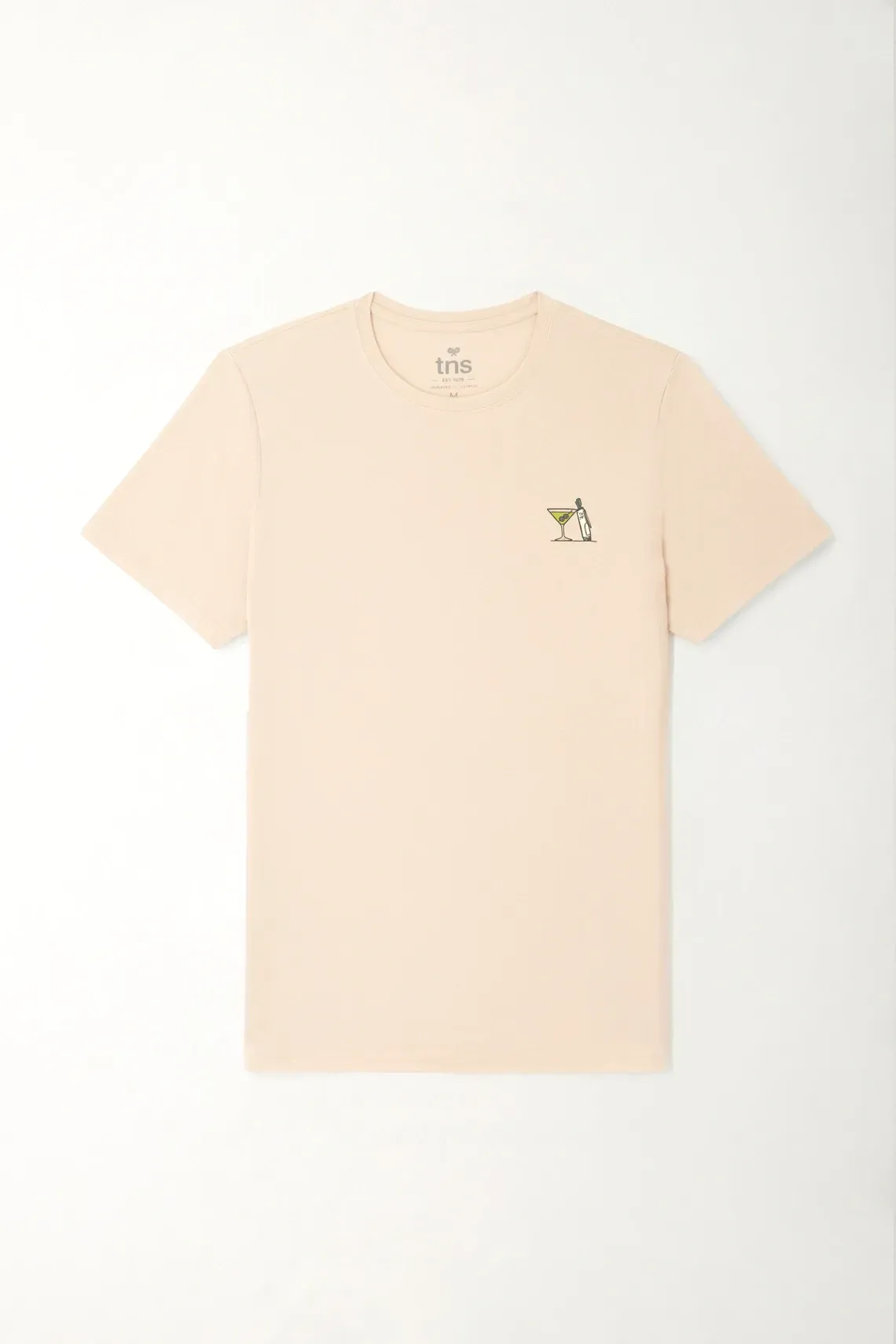 Camiseta básica con mini print de martini café para hombre XL