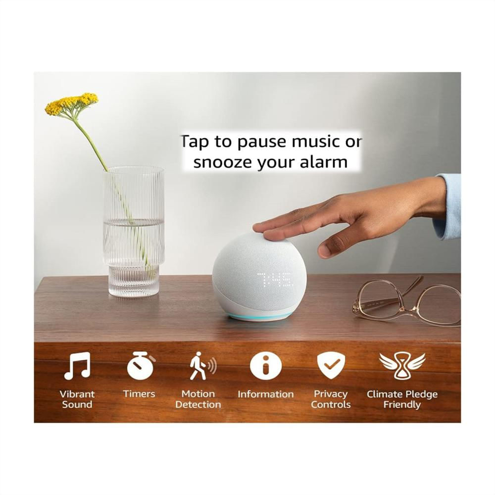 Echo Dot 5Th Con Reloj Alexa Parlante Inteligente Amazon Blanco img #4