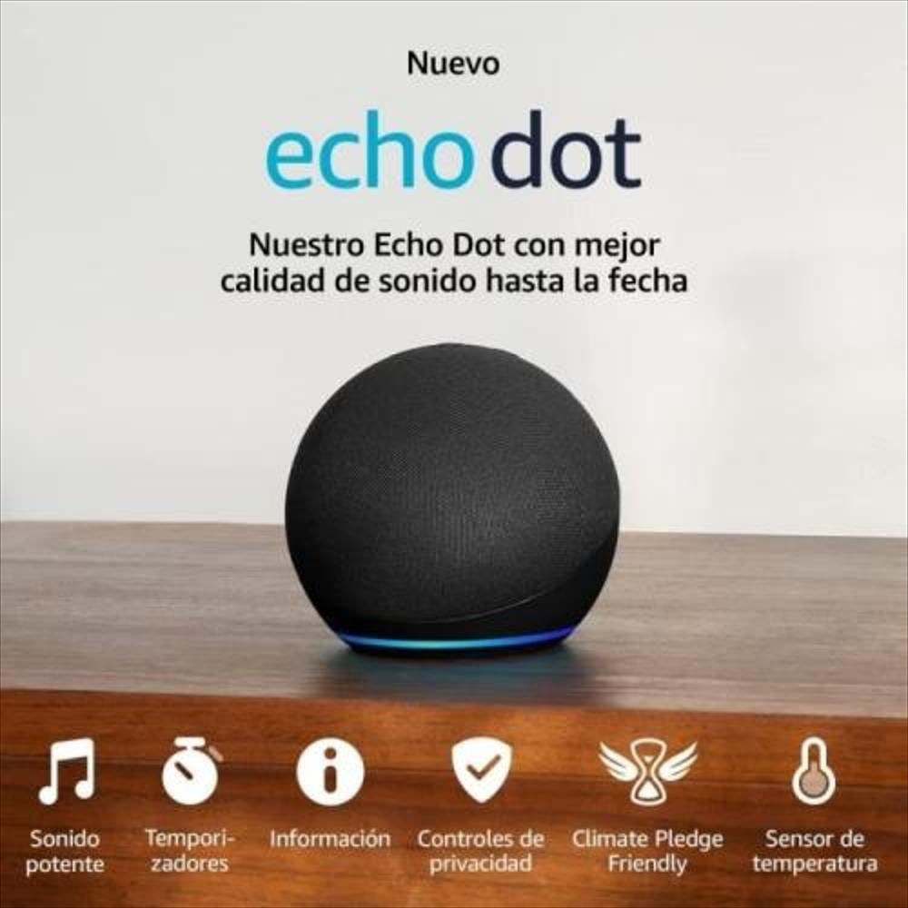 Alexa Amazon Parlante Echo Dot 5ª Negro Y Bombillo Led 9W Bluetooth img #3