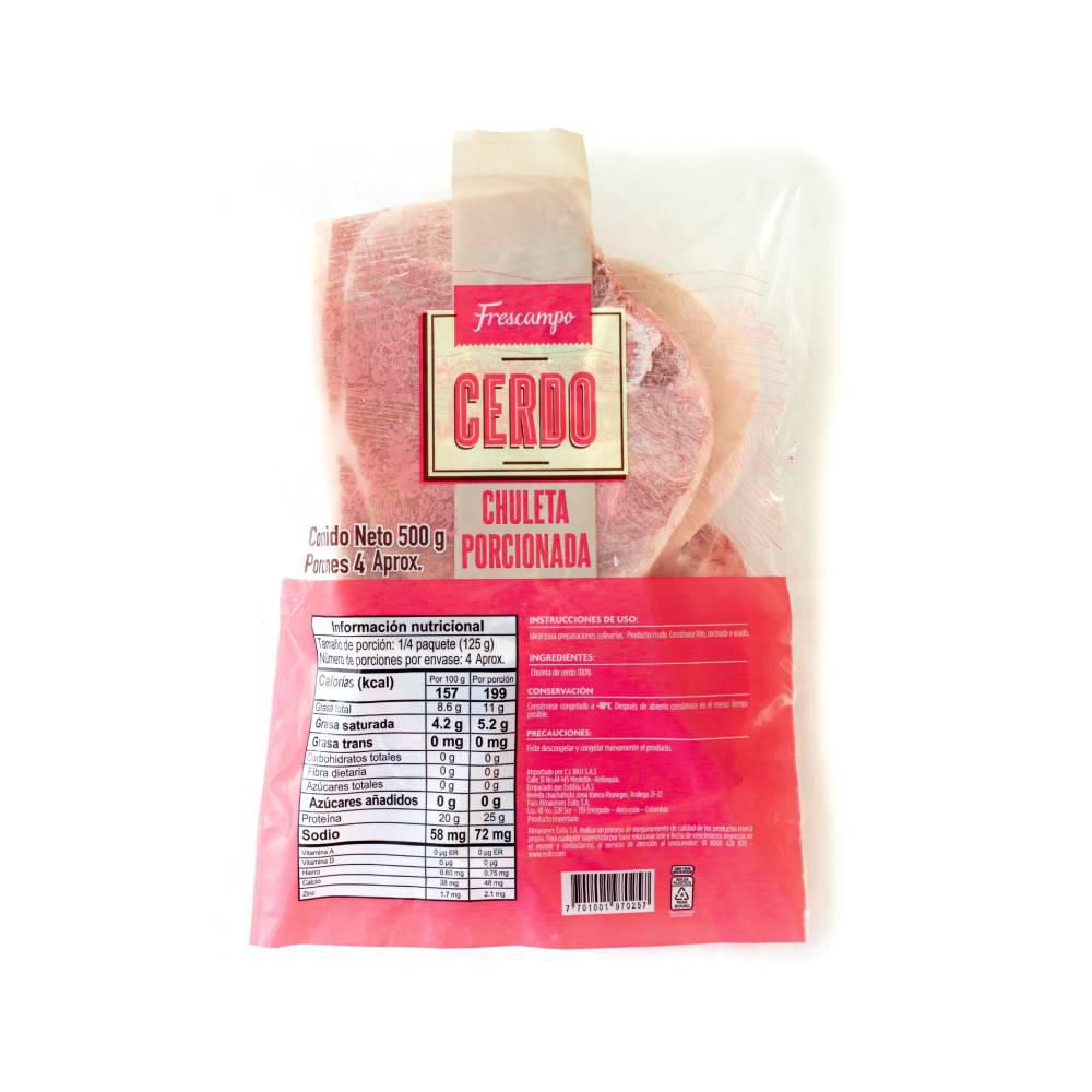 Chuleta o loncha de cerdo FRESCAMPO porcionada (500  gr) img #1