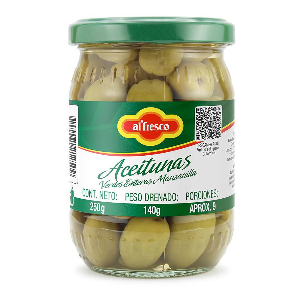 Aceitunas AL FRESCO verdes enteras manzanilla (140  gr) img #1