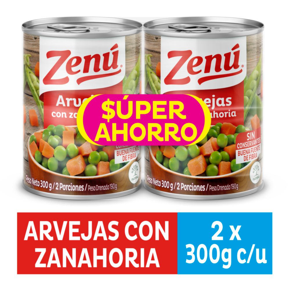 Arveja ZENU zanahoria en latas (380  gr) img #1