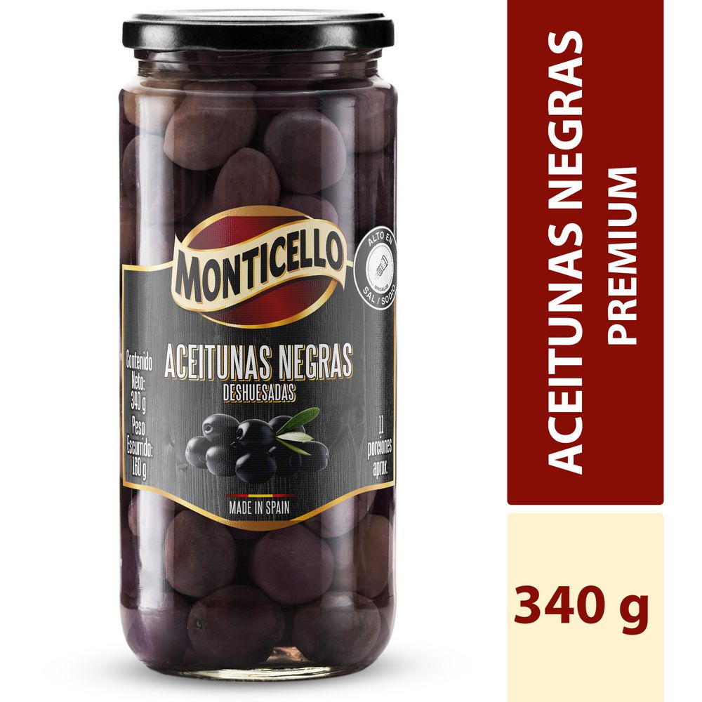 Aceitunas MONTICELLO negras premium (160  gr) img #1