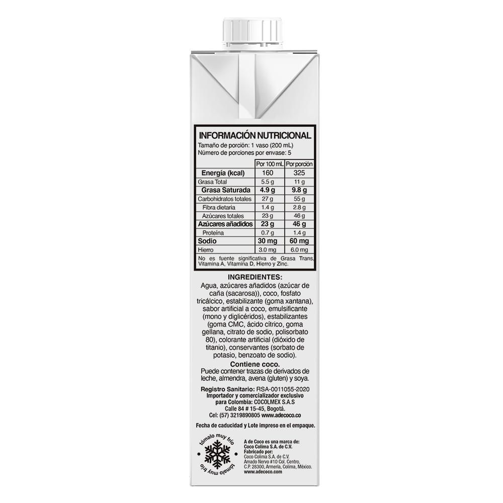 Crema de coco A DE COCO libre alta fructosa (1  lt) img #5