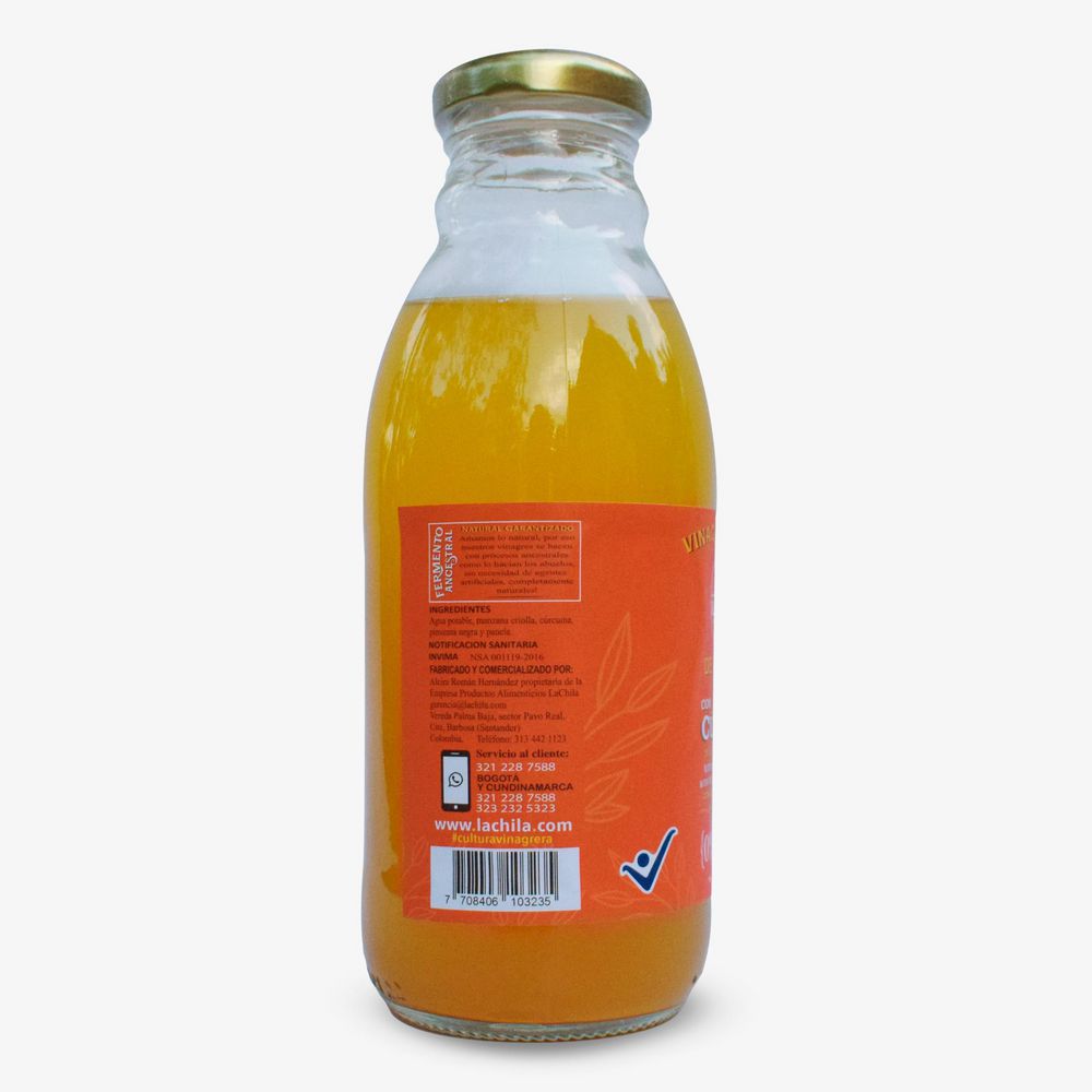 Vinagre PRODUCTOS ALIMENTICIOS LACHILA de manzana con cúrcuma (400  ml) img #2
