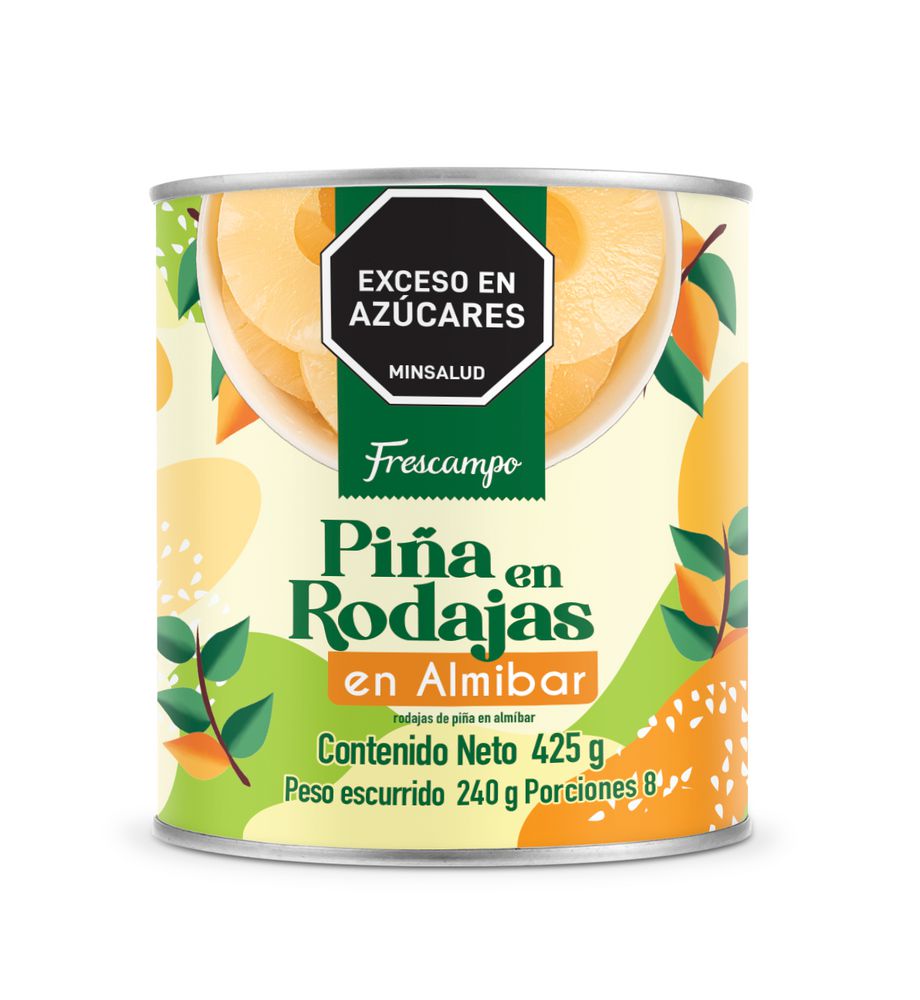 Piña en rodajas FRESCAMPO en almíbar (240  gr) img #1