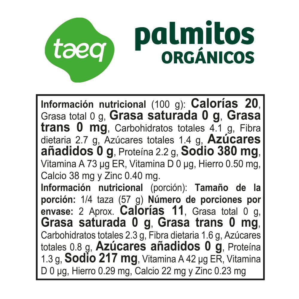 Palmitos TAEQ orgánicos (115  gr) img #2