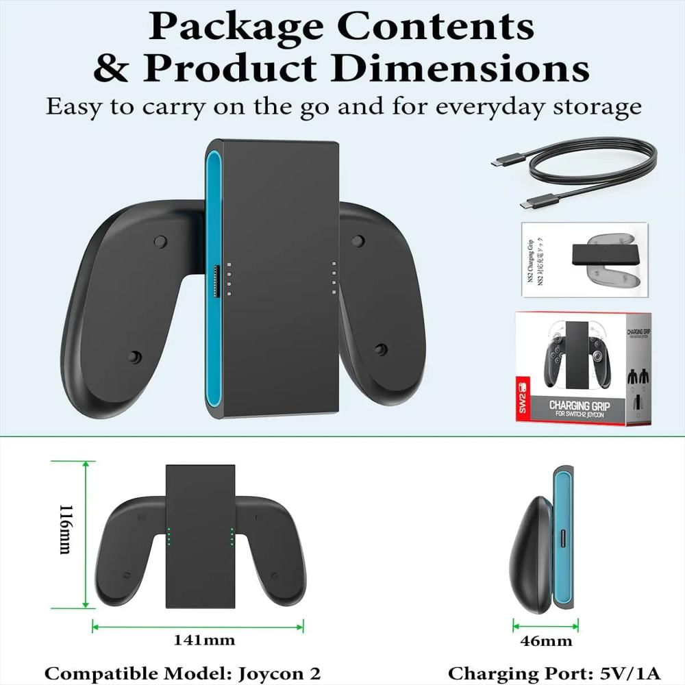 Grip Con Carga Para Joy Con Nintendo Switch 2 img #2