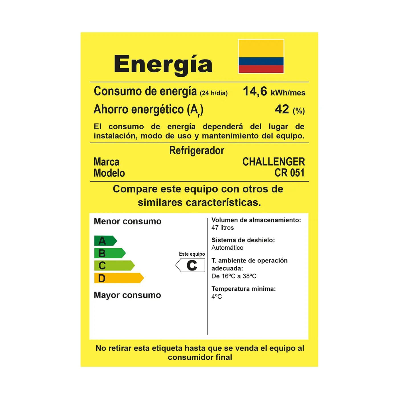 Minibar Challenger Frost 47 Litros CR051 Gris img #10