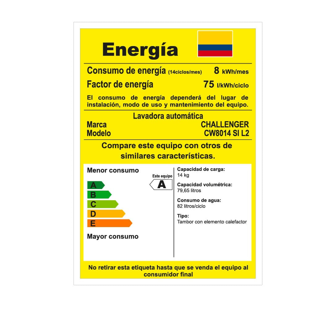 Lavadora Secadora Challenger Carga Frontal Inverter 14 Kg CW 8014SI Gris img #10