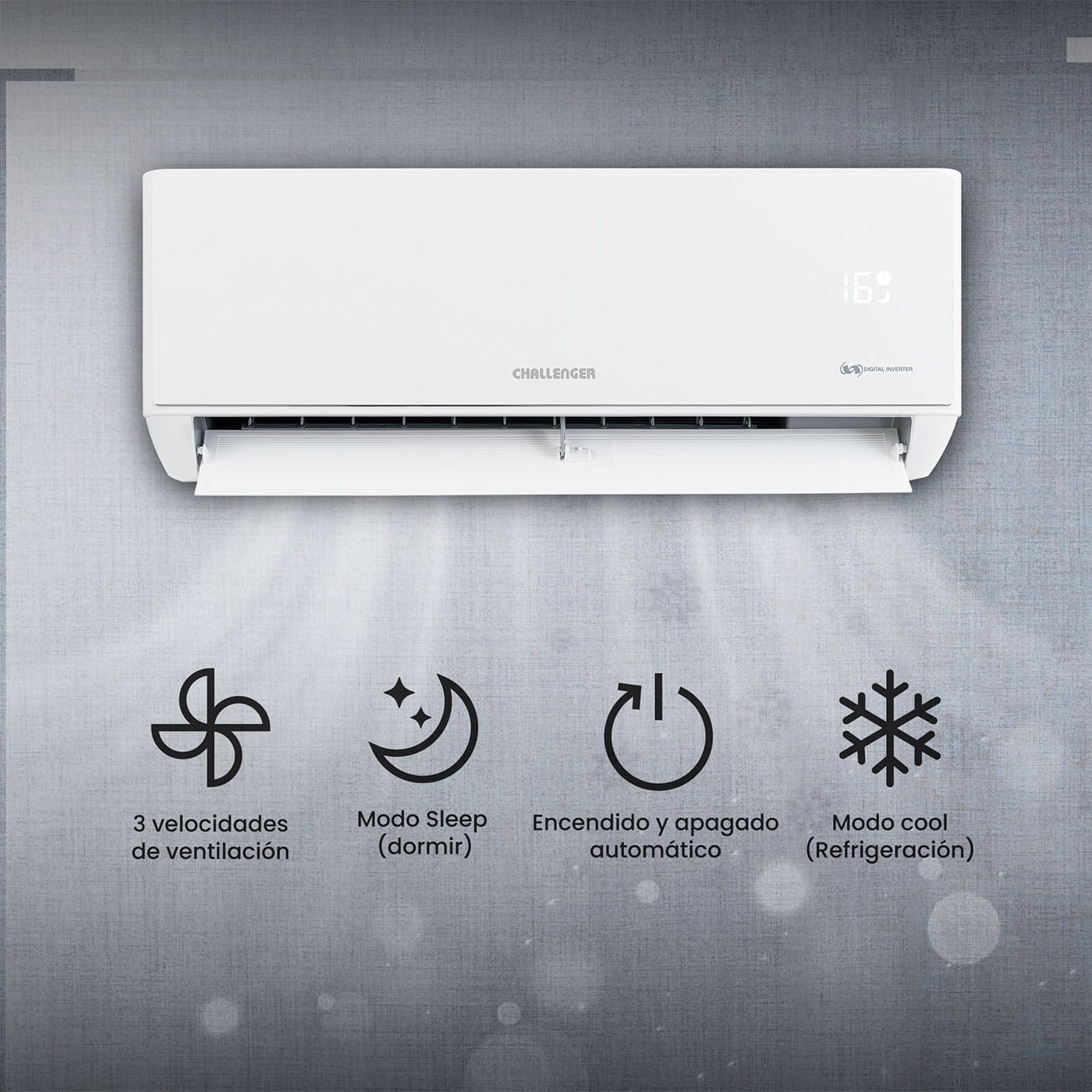 Aire Acondicionado Challenger 9.000Btu Tipo Split Inverter 220V Blanco img #4