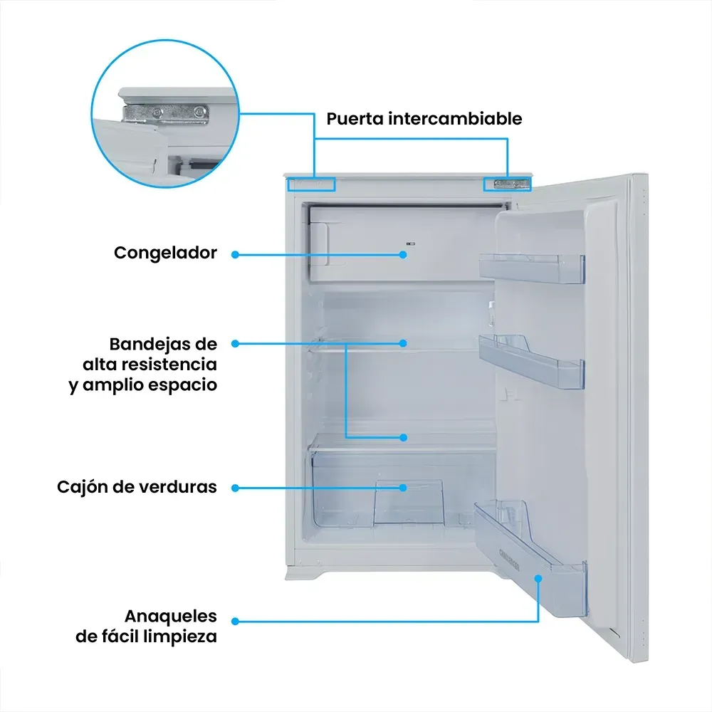 Nevera de Empotrar Challenger Panelable 122 Litros CP122 Gris img #6