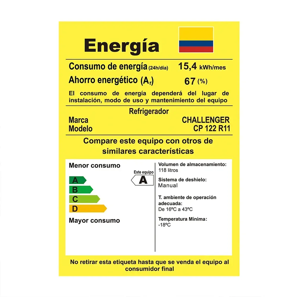 Nevera de Empotrar Challenger Panelable 122 Litros CP122 Gris img #10