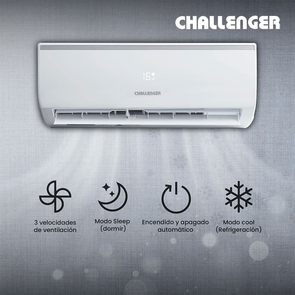 Aire Acondicionado Challenger 9000 BTU Tipo Split Convencional 110V CA 9KBL1-2 Blanco img #4
