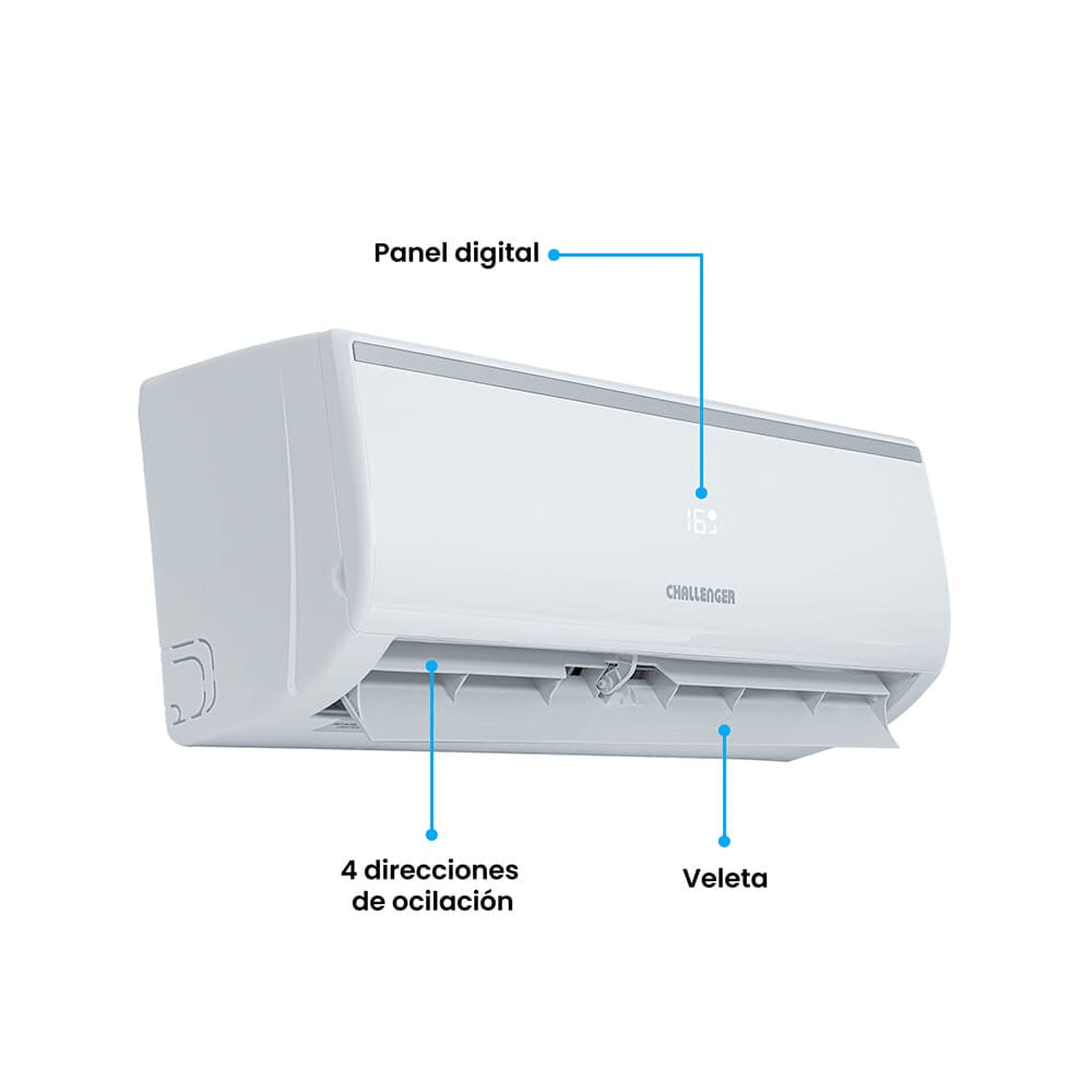 Aire Acondicionado Challenger 9000 BTU Tipo Split Convencional 110V CA 9KBL1-2 Blanco img #5