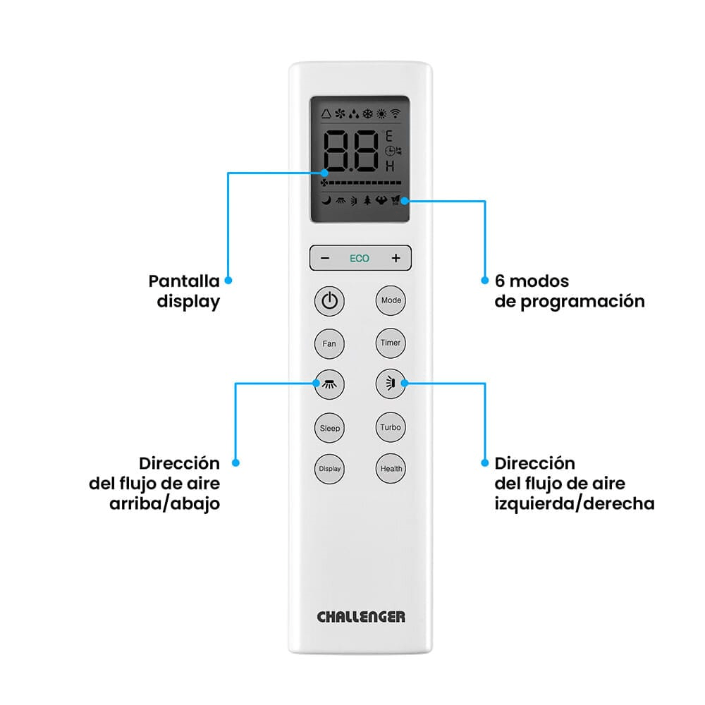 Aire Acondicionado Challenger 9000 BTU Tipo Split Convencional 110V CA 9KBL1-2 Blanco img #7