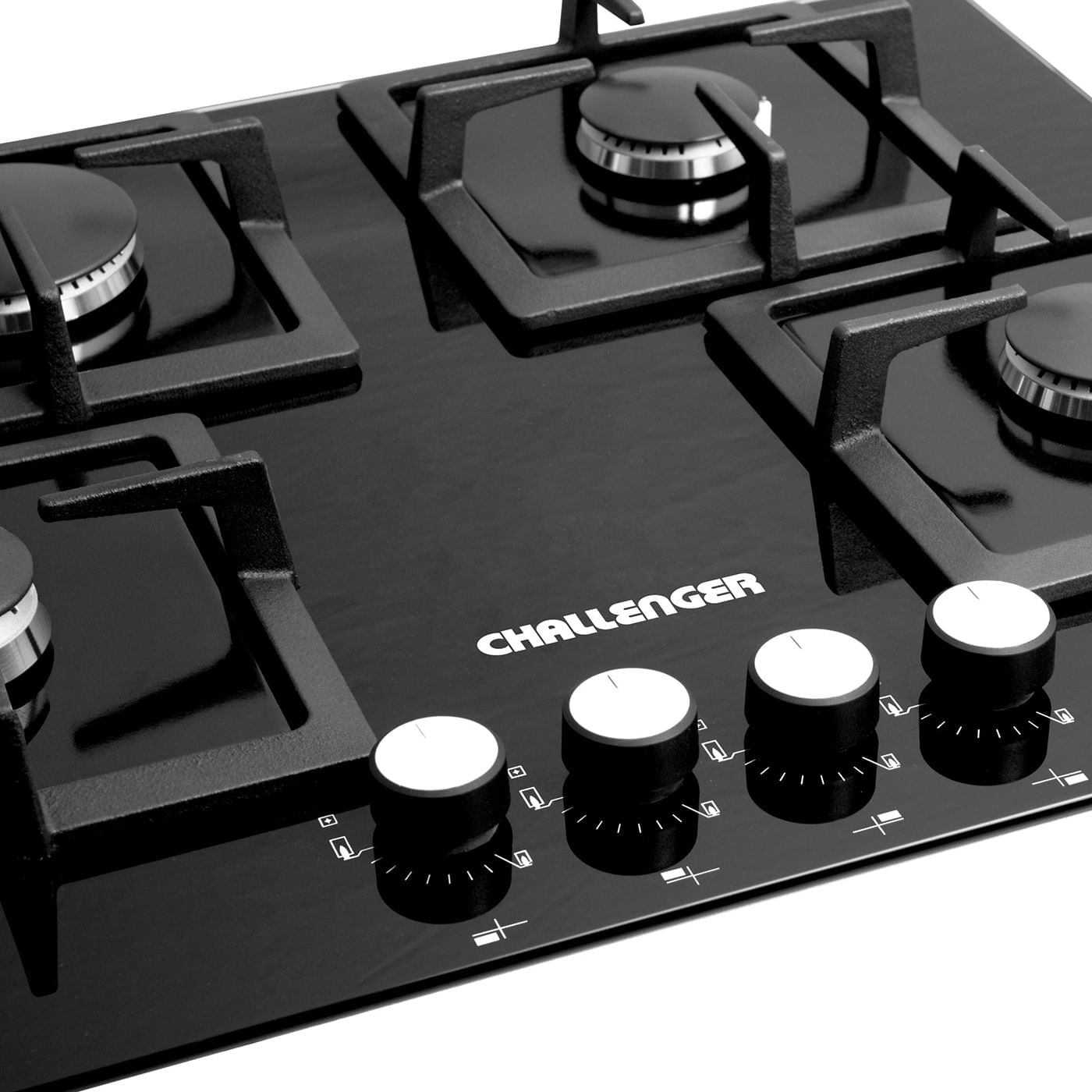 Estufa de empotrar Challenger 60 cm 4 Puestos Gas Natural SQ6762 Negro img #7