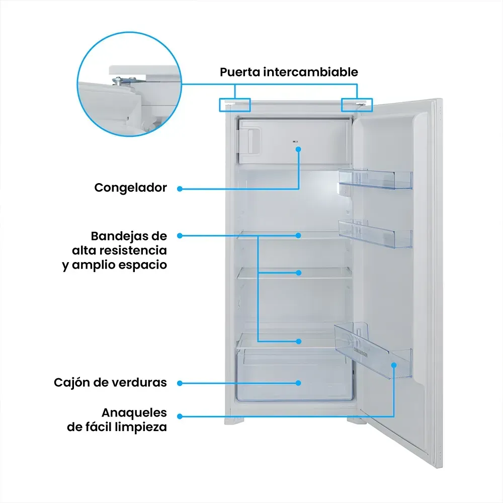 Nevera de Empotrar Challenger Panelable 185 Litros CP185 Gris img #6