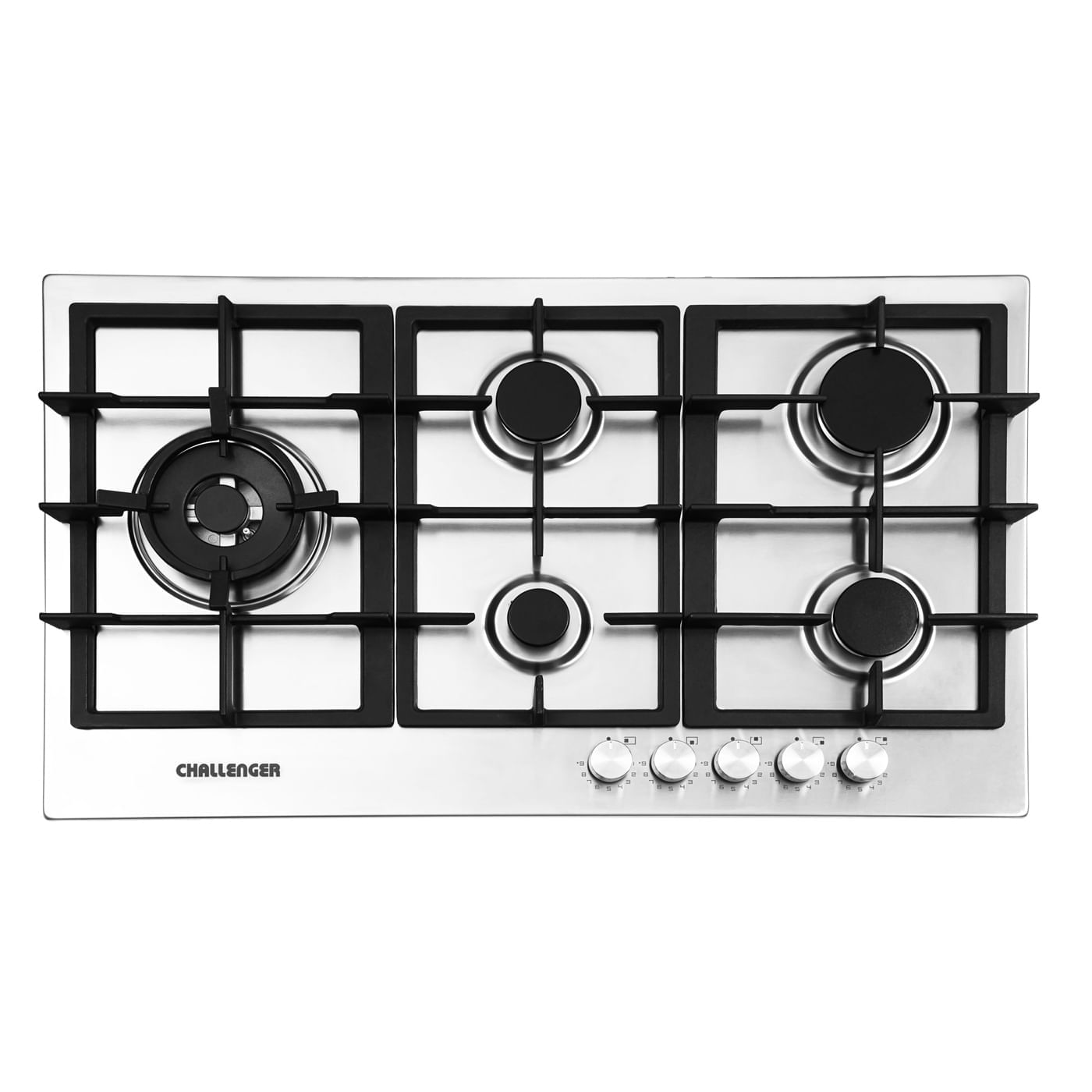 Estufa de Empotrar Challenger 86 cm 5 Puestos Gas Natural SV6886 Plateado img #3
