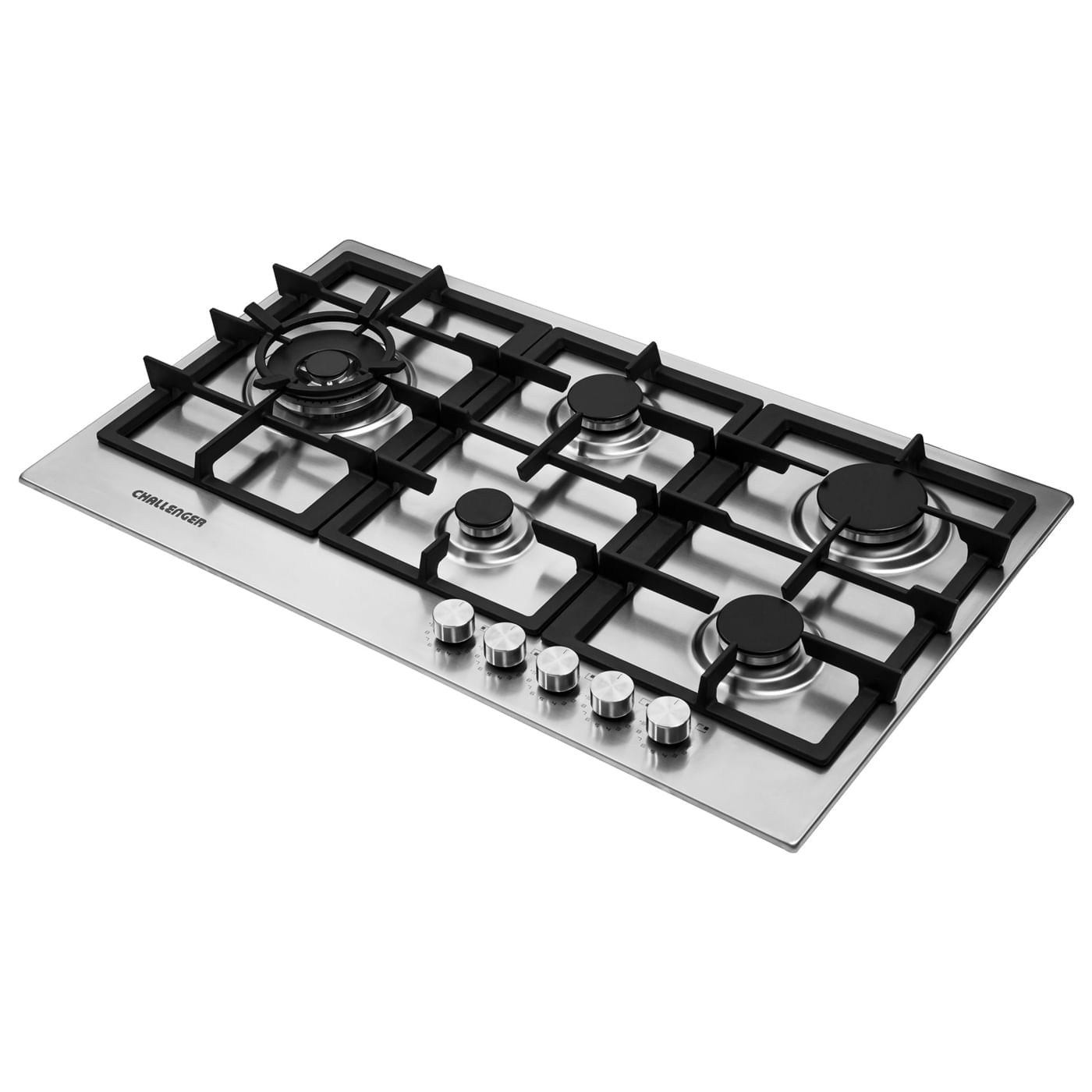 Estufa de Empotrar Challenger 86 cm 5 Puestos Gas Natural SV6886 Plateado img #1