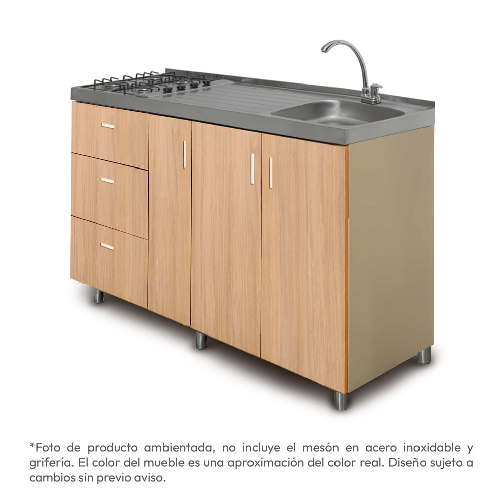 Mueble Inferior de cocina Challenger 3 puertas 3 cajones 1.8 M SA22180MB Acandi img #4