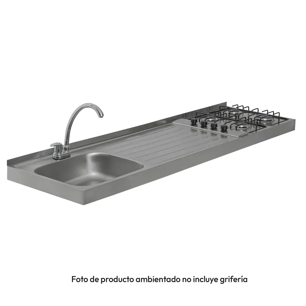 Mesón Challenger Lavaplatos Izquierda 180 cm MI 1184 EI C Inox img #3