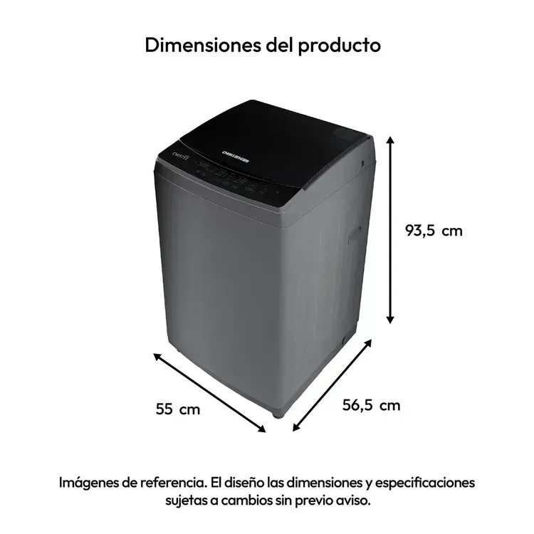 Lavadora Challenger Carga Superior 11 Kg CW5711 Gris img #2
