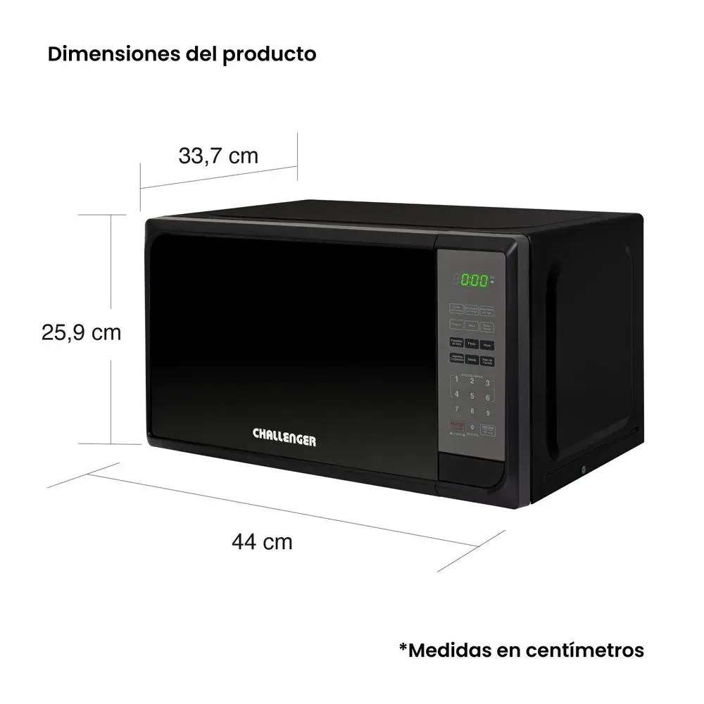 Horno Microondas Challenger Panel Digital 20 Litros HM8008 Negro img #2