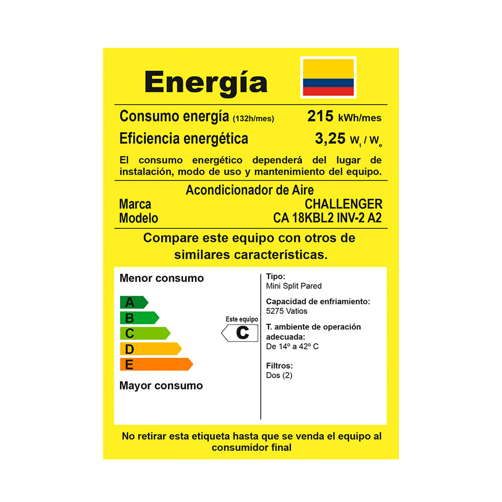 Aire Acondicionado Challenger 18000 BTU Tipo Split Inverter 220V CA 18KBL2 INV-2 Blanco img #10
