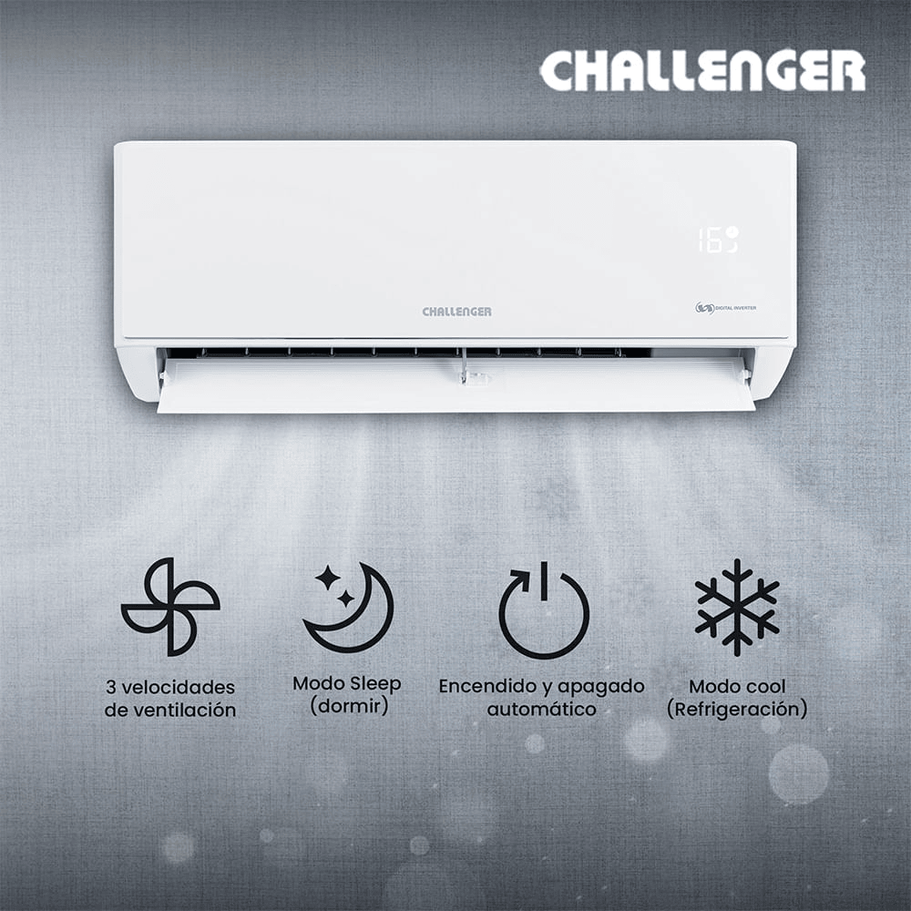 Aire Acondicionado Challenger 18000 BTU Tipo Split Inverter 220V CA 18KBL2 INV-2 Blanco img #4
