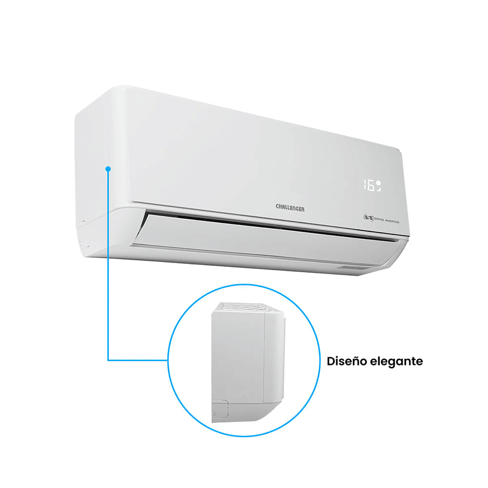 Aire Acondicionado Challenger 18000 BTU Tipo Split Inverter 220V CA 18KBL2 INV-2 Blanco img #6