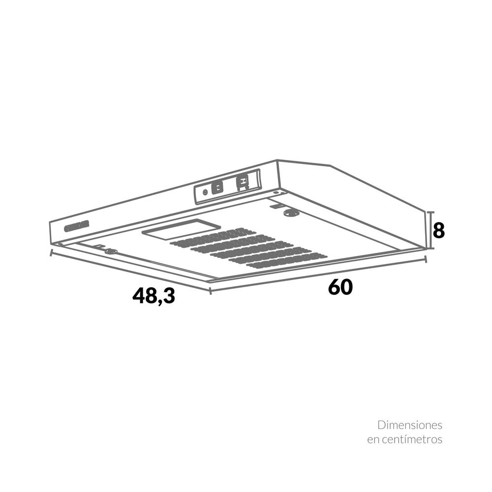 Campana Extractora Challenger 60 cm 2 Velocidades CX4000 Plateado img #2