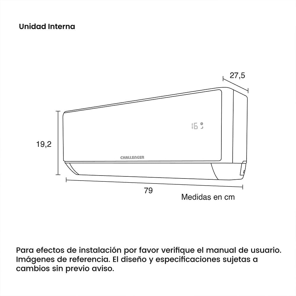 Aire Acondicionado Challenger 12000 BTU Tipo Split Convencional CA 12KBL1-2 Blanco img #2