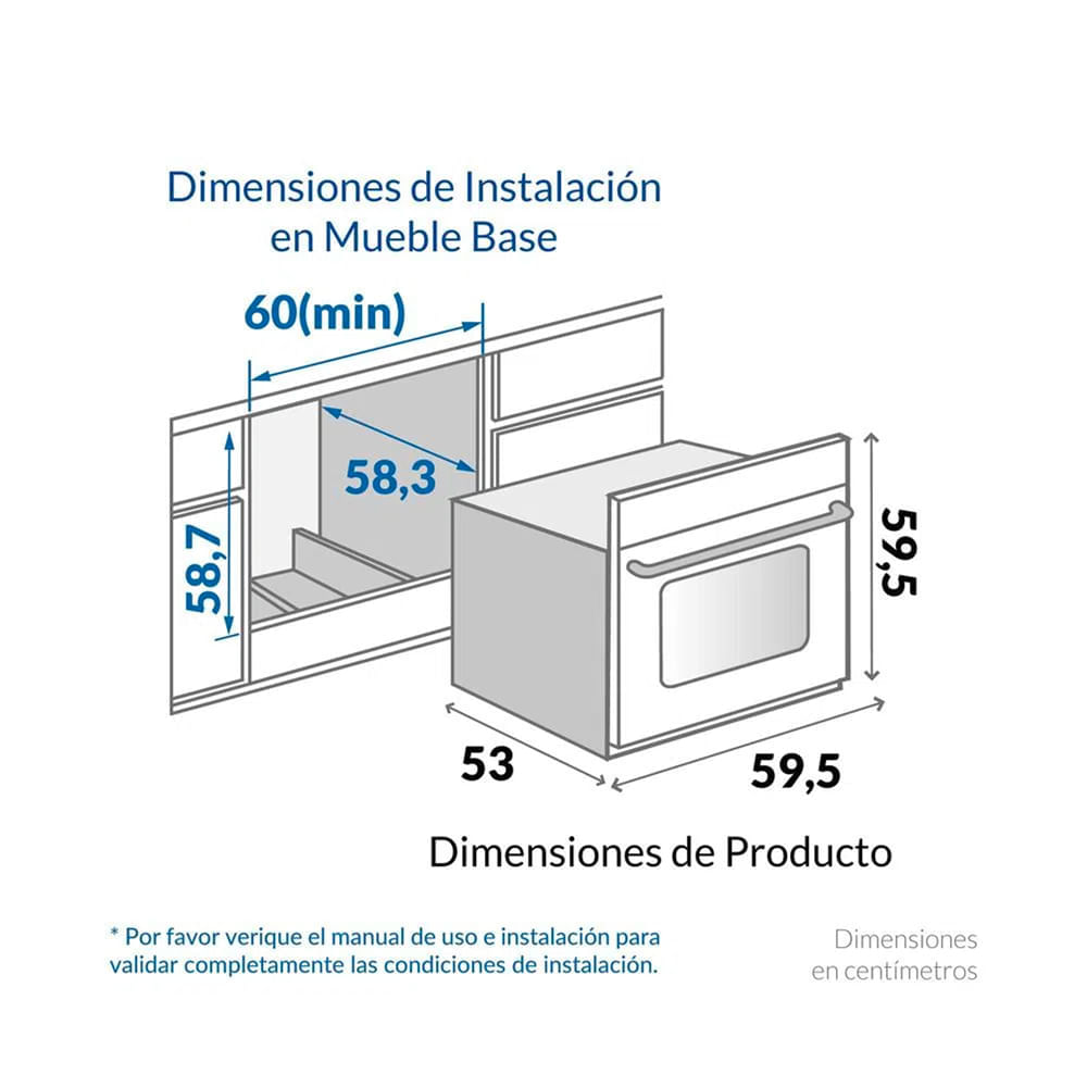 Horno de Empotrar Challenger 60 cm Mixto 120V HG 2560 Negro img #2