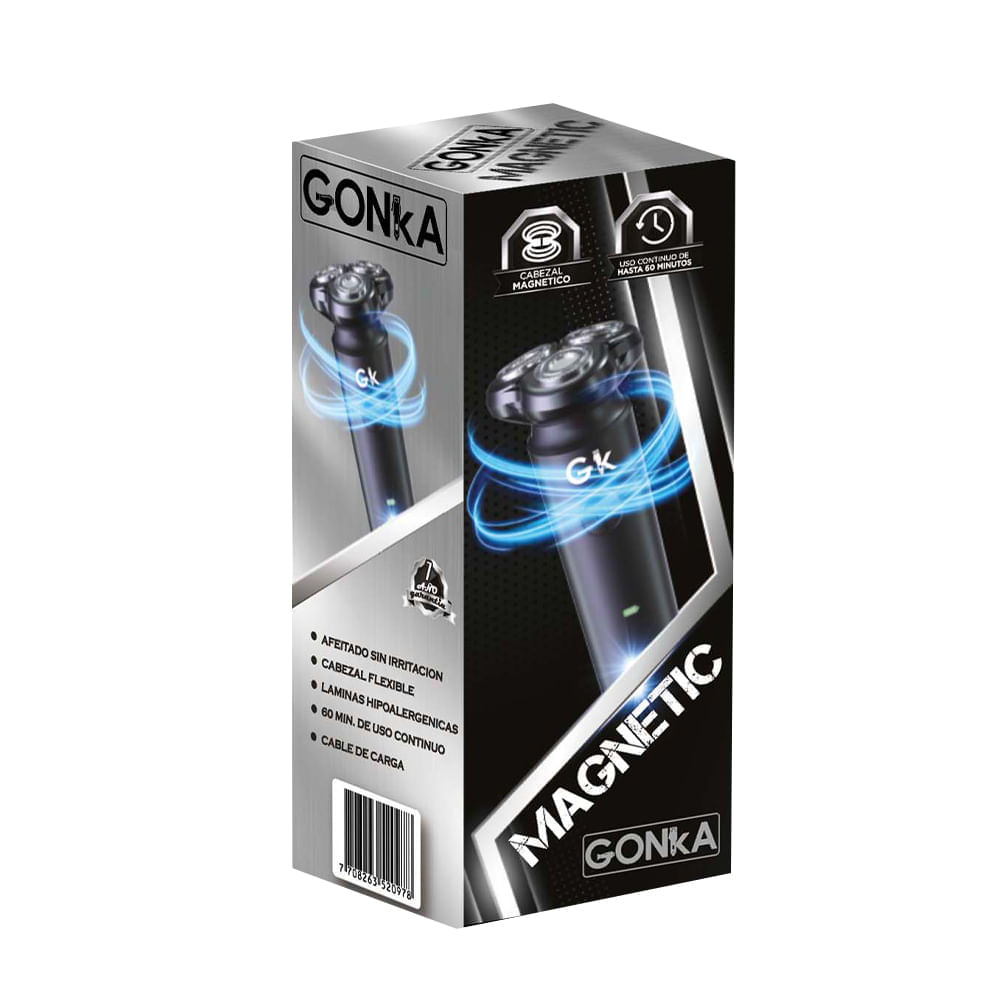 Afeitadora Gonka 3 Cuchillas Giratorias GK-MAGNETIC Negra img #5