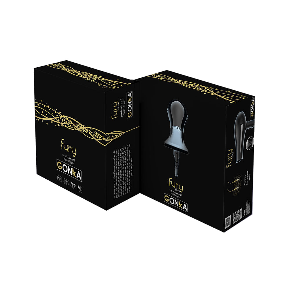 Secador Profesional Gonka Tecnologia Ionica Motor AC GK-FURY Negro img #5