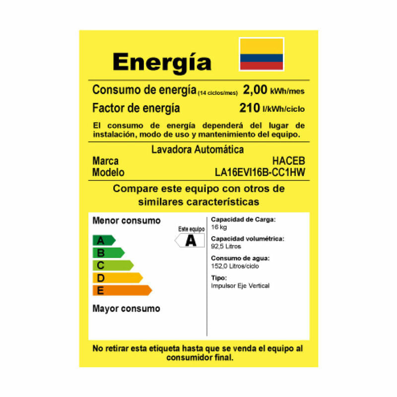 Lavadora ZOÜ 16 Kilogramos Haceb digital Gris Coal img #10