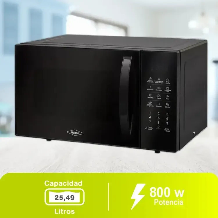 Horno Microondas Haceb Con Grill 25 litros 0.9 Pies Negro img #5