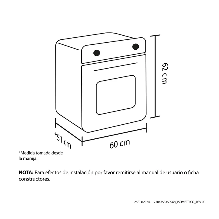 Horno de Empotrar Haceb Mixto 60 cm PA Gas Natural Inox Negro img #2