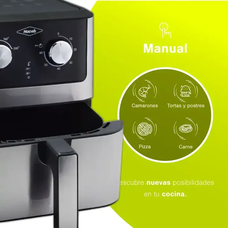 Freidora de Aire Haceb 6 Litros Gris Inox Negra img #4