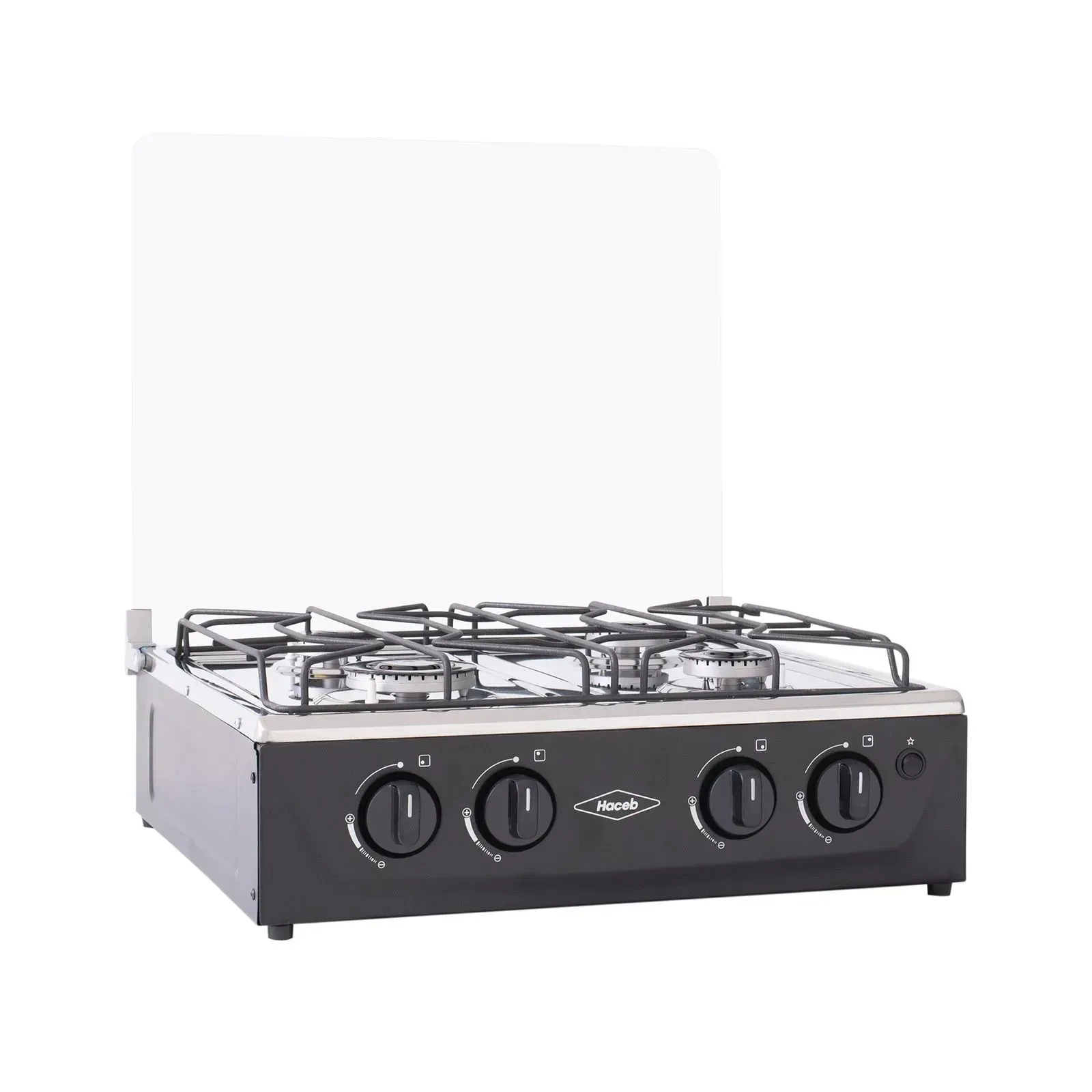 Estufa de Mesa Haceb 4 Puestos Gas Propano AVELLANA Vidrio Negra img #3